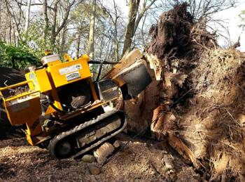 Удаление деревьев трактором